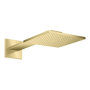 hansgrohe Axor Pomme de douche avec bras mural, 250x250 mm, 2 jets, laiton brossé