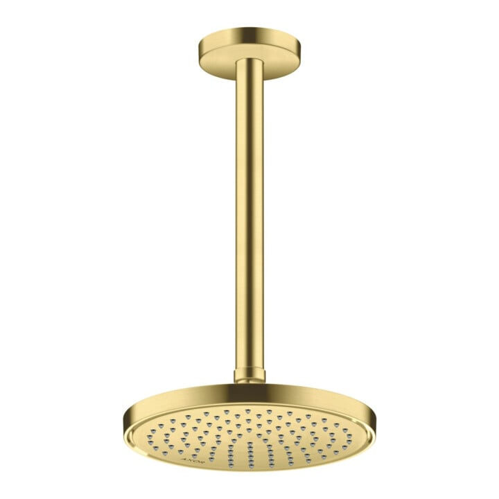 hansgrohe Axor pomme de douche EcoSmart encastrée ou murale, 220 mm, 1 jet, brossée