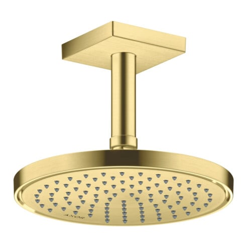 hansgrohe Axor pomme de douche EcoSmart encastrée ou murale, 220 mm, 1 jet, brossée