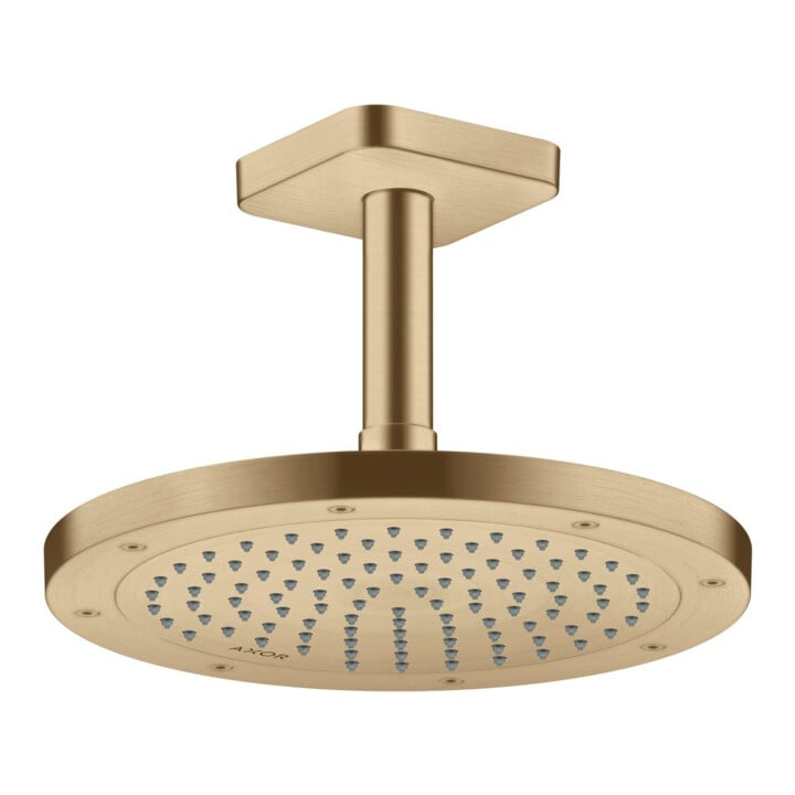 hansgrohe Axor Pomme de douche encastrée, 245 mm, 1 jet, bronze brossé
