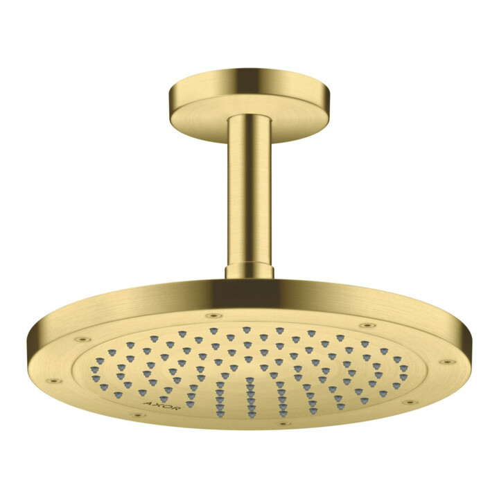 hansgrohe Axor pomme de douche plafond ou murale, 245 mm, 1 jet, brossée