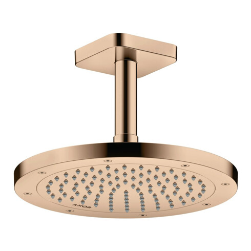 hansgrohe Axor pomme de tête EcoSmart encastrée, Ø 245 mm, 1 jet, poli or rose