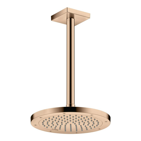 hansgrohe Axor pomme de tête EcoSmart encastrée, Ø 245 mm, 1 jet, poli or rose