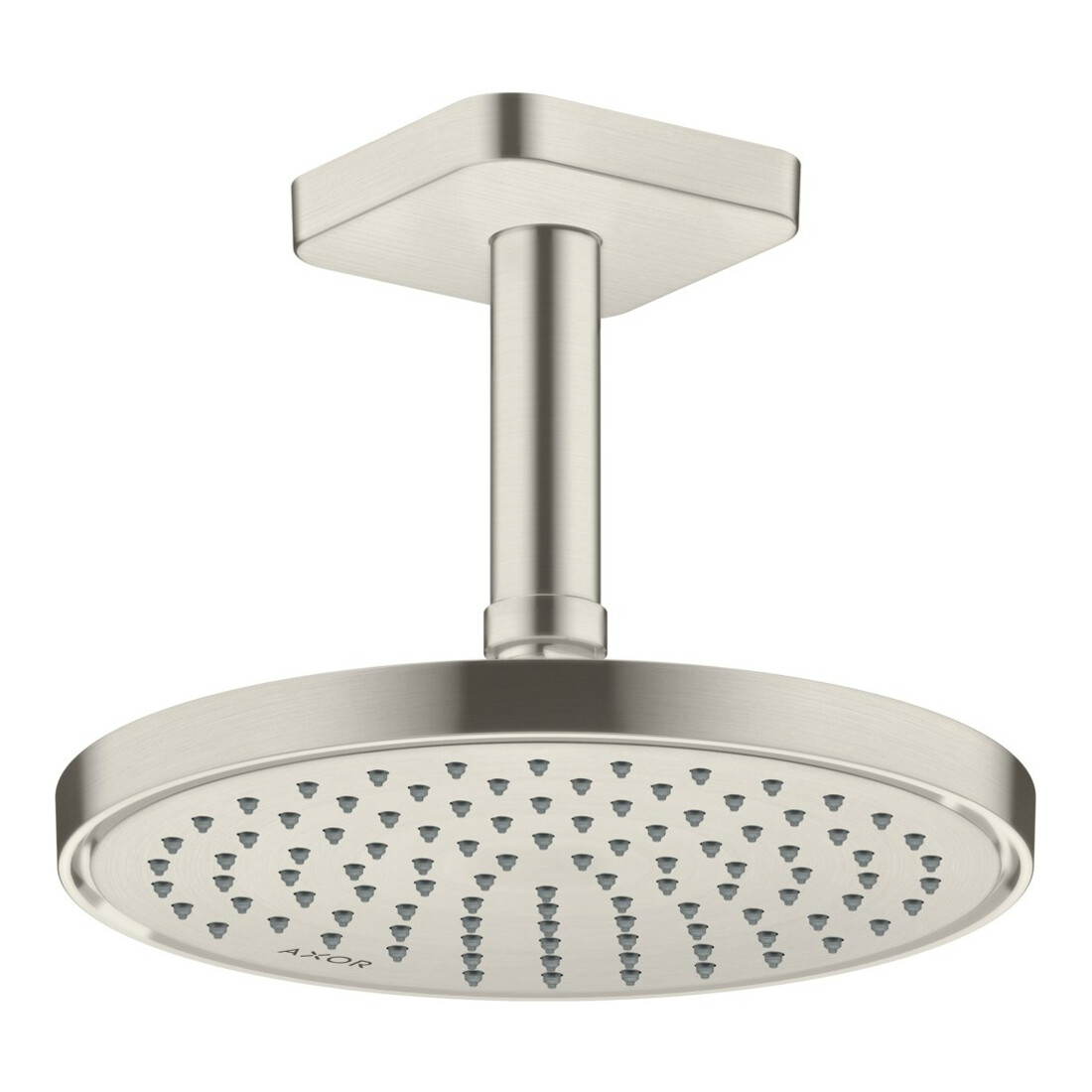 hansgrohe Axor Raccord plafond softsquare 100 mm, aspect acier inoxydable, carré