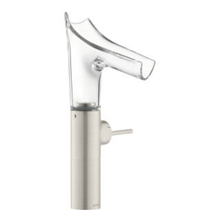 hansgrohe Axor Starck V 220 m Mitigeur lavabo monocommande verre, kit évacuation, aspect acier inoxydable