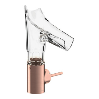 hansgrohe Axor Starck V Mitigeur lavabo 140 mm verre, sans vidage, à facettes, brossé or