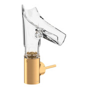 hansgrohe Axor Starck V Mitigeur lavabo 140 mm verre, vidage non fourni, verre taillé, blanc brillant optique