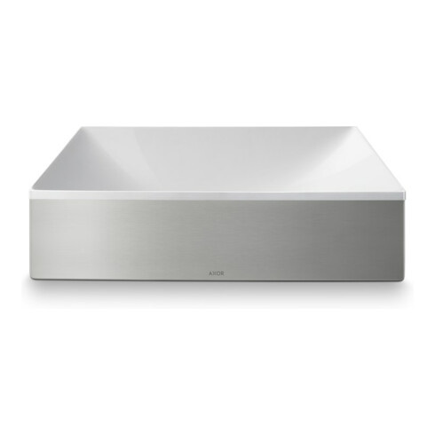 hansgrohe Axor Suite vasque à poser 400x400mm, inox brossé, lavabo blanc