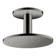 hansgrohe Axor tête de douche 250 1 jet avec raccord plafond, chrome noir poli