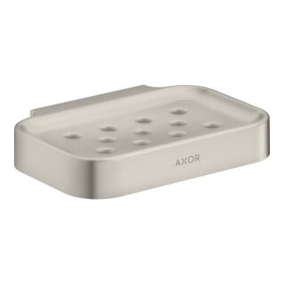 hansgrohe Axor Uni. Circular porte-savon 127x90 mm, fixation murale, aspect inox