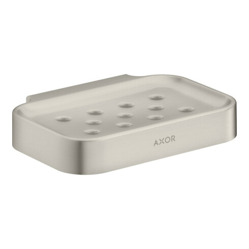hansgrohe Axor Uni. Circular porte-savon 127x90 mm, fixation murale, aspect inox