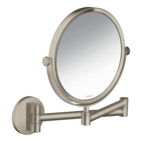 hansgrohe Axor Uni. Miroir de rasage circulaire, montage mural, nickel brossé