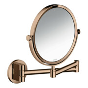 hansgrohe Axor Uni. Miroir de rasage circulaire, montage mural, or rouge poli