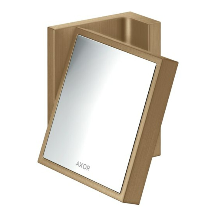 hansgrohe Axor Uni miroir de rasage rectangulaire inclinable, montage mural, bronze brossé