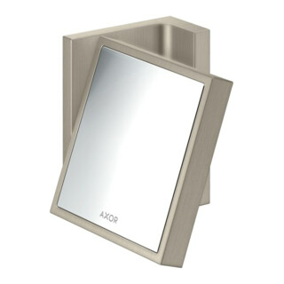 hansgrohe Axor Uni. Miroir de rasage rectangulaire inclinable, montage mural, nickel brossé