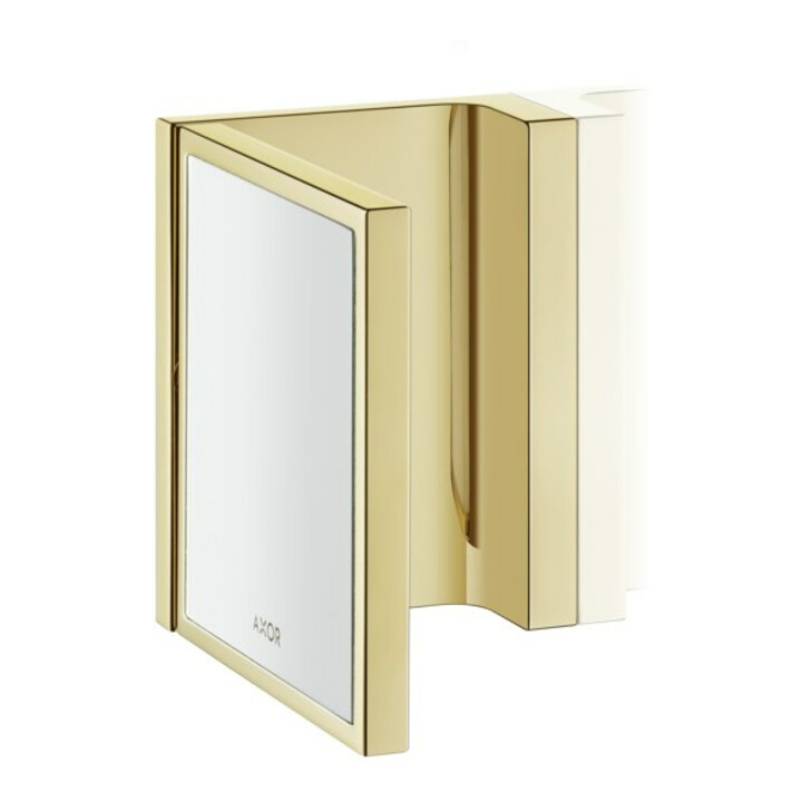 hansgrohe Axor Uni. Miroir de rasage rectangulaire inclinable, mural, or poli
