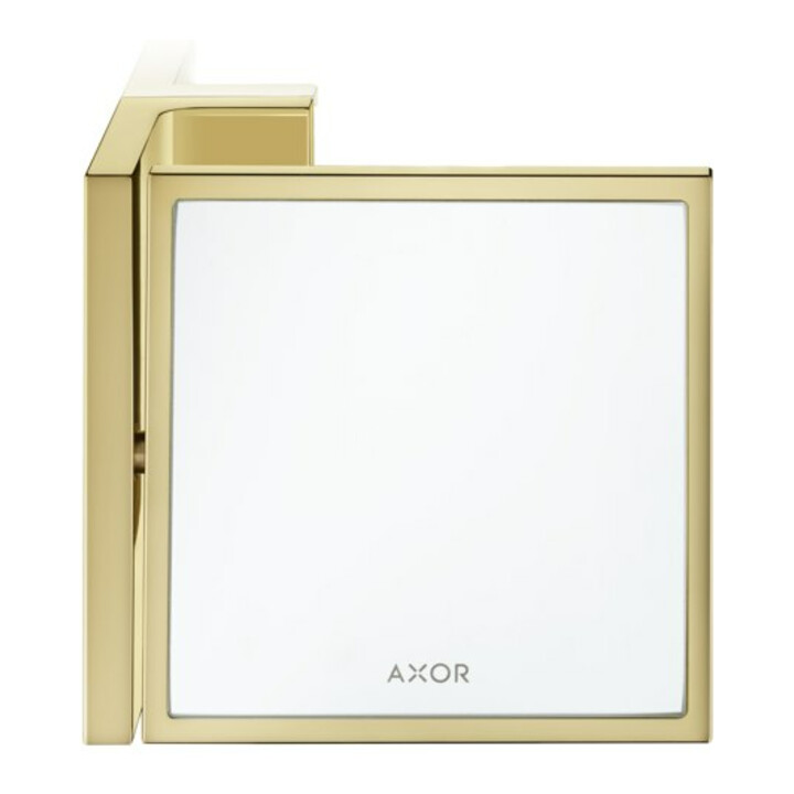 hansgrohe Axor Uni. Miroir de rasage rectangulaire inclinable, mural, or poli