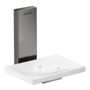 hansgrohe Axor Uni. Plateau rectangulaire en verre, fixation murale, chrome noir poli