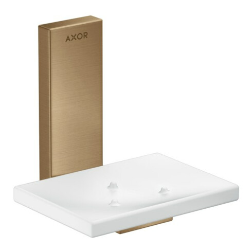 hansgrohe Axor Uni. Plateau rectangulaire en verre, montage mural, bronze brossé