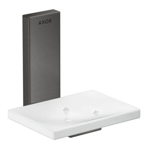 hansgrohe Axor Uni. Rectangulaire Bol en verre, montage mural, chrome noir brossé