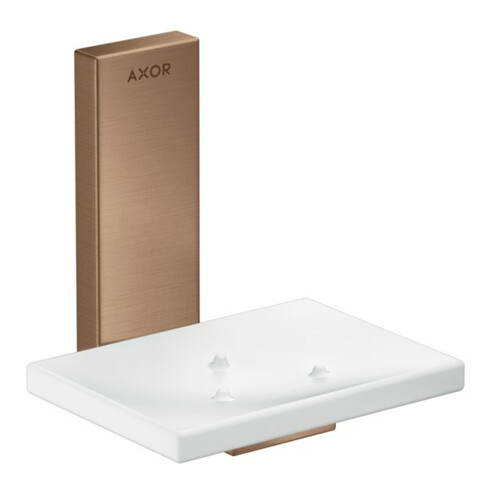 hansgrohe Axor Uni. Rectangulaire Bol en verre, montage mural, or rouge brossé