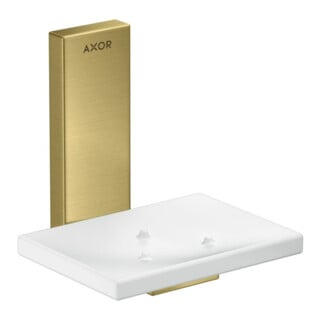 hansgrohe Axor Uni. Rectangulaire en verre, montage mural, laiton brossé