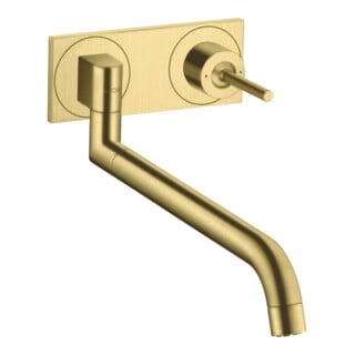 hansgrohe Axor Uno mitigeur mural évier encastré, laiton brossé