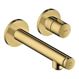 hansgrohe Axor Uno Select Ensemble complet Mitigeur lavabo encastré, bec 158 mm, or poli optique