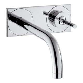hansgrohe Axor Uno Set de montage complet Mitigeur lavabo encastré, poignée en forme de broche, Pl, A 225 mm, chromé