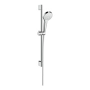 hansgrohe B-S Croma Sel. S Mul EcoSm. Barre de douche 669 mm, 9 l/min, blanc/chrome