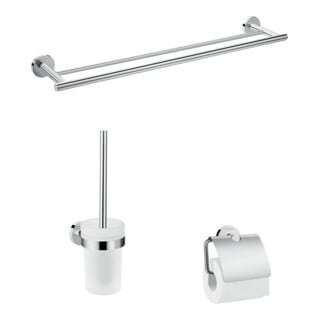 hansgrohe Bad-Accessoire-Set Logis Uni. 3-teilig, Messing, chrom