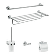 hansgrohe Bad-Accessoire-Set Logis Uni. 5-teilig, Messing, chrom