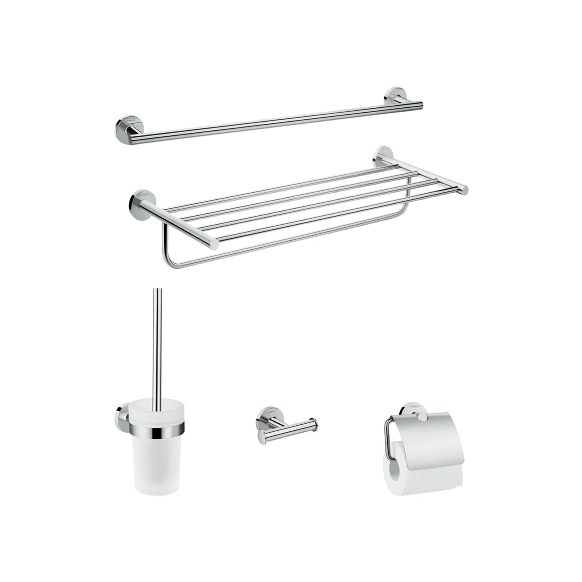 hansgrohe Bad-Accessoire-Set Logis Uni. 5-teilig, Messing, chrom