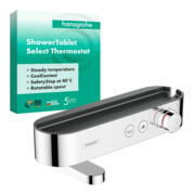 hansgrohe Badewannenthermostat ShowerTablet Sel. 400 412x115mm, AP, 2 Verbraucher, chrom-4