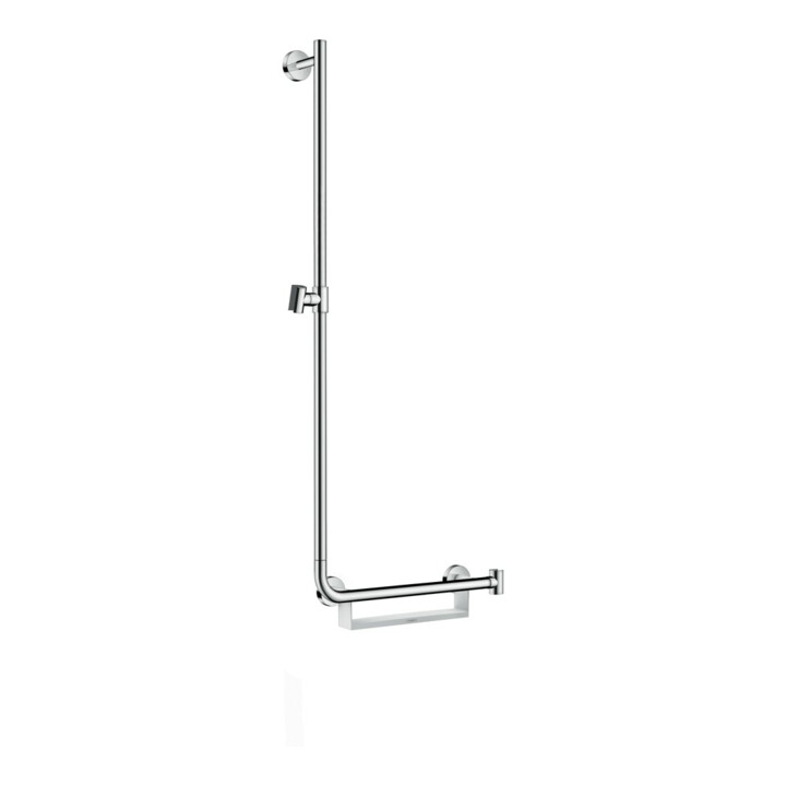 hansgrohe Barre de douche Unica Comfort 1100 mm, blanc/chrome, gauche