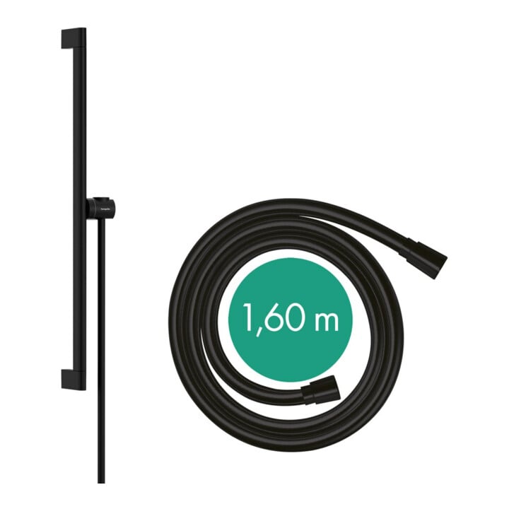 hansgrohe Barre de douche Unica S Puro 663 mm, noir mat
