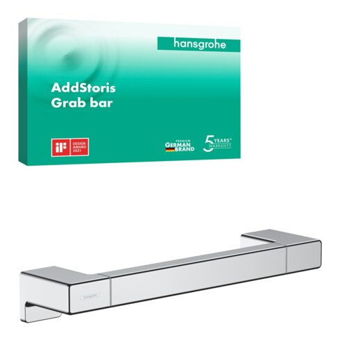 hansgrohe Barre de maintien AddStoris Longueur 348 mm, fixation murale, métal, chrome