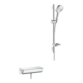 hansgrohe Barres de douche Raindance Sel. E 120 718mm, chromé/verre, avec thermostat