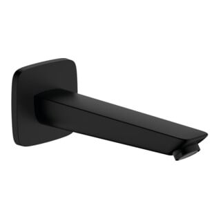 hansgrohe Bec de baignoire Logis noir mat, saillie 195 mm