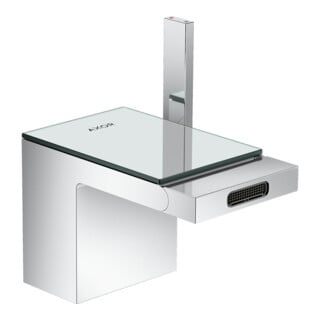 hansgrohe Bidet-Einhebelmischer Axor MyEdition A 121mm, m Pus-Op-Abl, m Pl, cr/Sp.-Glas