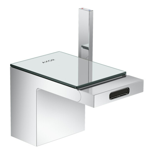 hansgrohe Bidet-Einhebelmischer Axor MyEdition A 121mm, m Pus-Op-Abl, m Pl, cr/Sp.-Glas