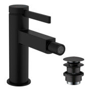 hansgrohe Bidet-Einhebelmischer Finoris m Push-Open-Ablaufgarnitur, schwarz matt-3