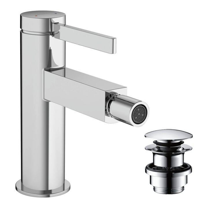 hansgrohe Bidet-Einhebelmischer Finoris mit Push-Open-Ablaufgarnitur, chrom