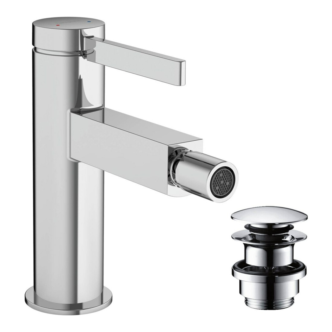 hansgrohe Bidet-Einhebelmischer Finoris mit Push-Open-Ablaufgarnitur, chrom