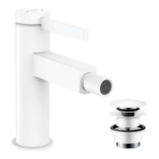 hansgrohe Bidet-Einhebelmischer Finoris mit Push-Open-Ablaufgarnitur, mattweiß-3