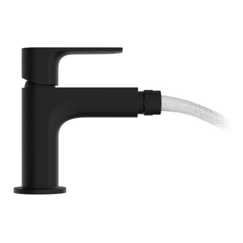 hansgrohe Bidet-Einhebelmischer Rebris E m Zugstangen-Ablaufgarnitur, mattschwarz