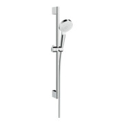 hansgrohe Brause-Set Crometta EcoSmart plus 669mm Brausestange, 5,7 l/min, weiß/chrom
