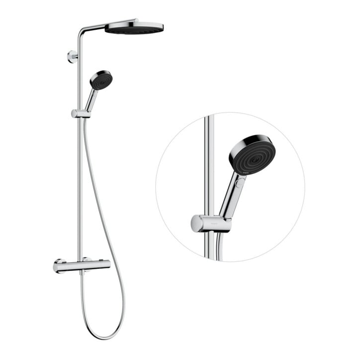 hansgrohe Brause-Set Pulsify S Puro m Thermostat, 2 Verbaucher, 11,2 l/m., chrom