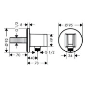 hansgrohe Brausehalter FIXFIT PORTER S feste Halteposition chrom-1