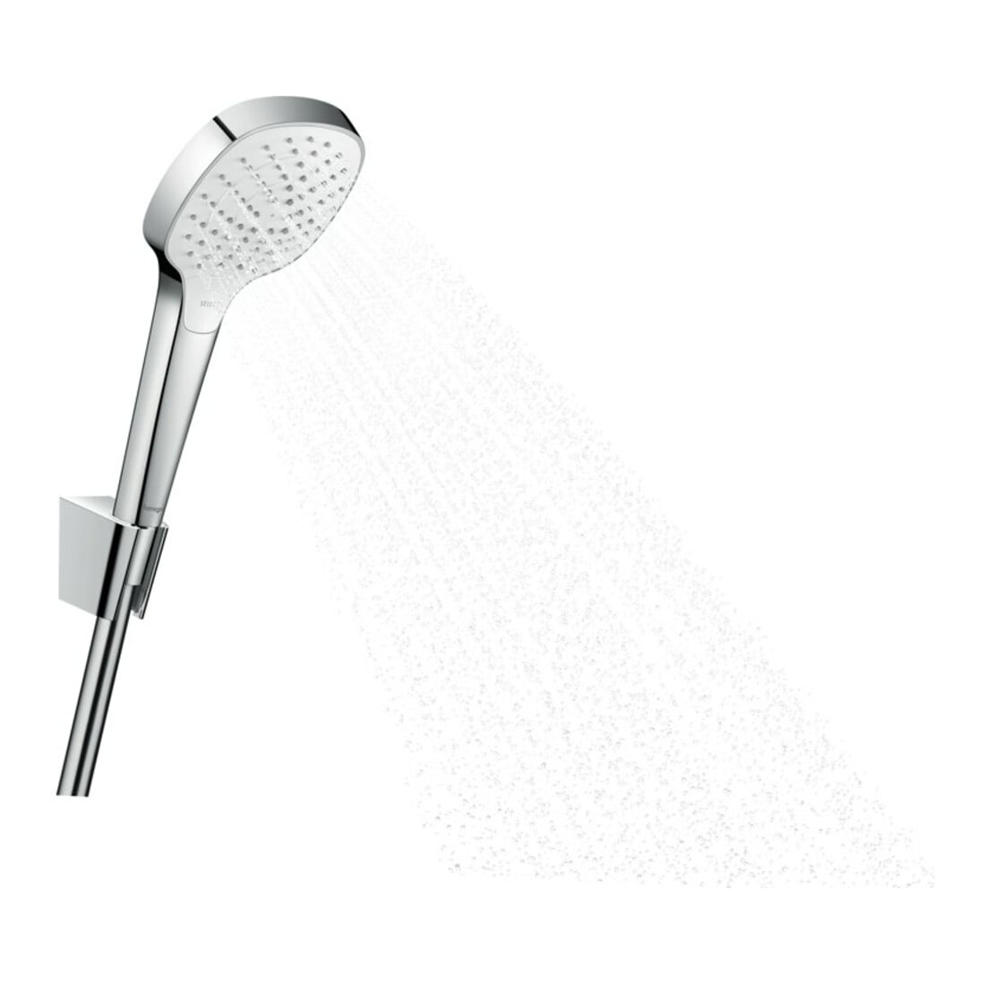 hansgrohe Brausehalter-Set Croma Sel. E Vario 1250mm Brauseschlauch, weiß/chrom